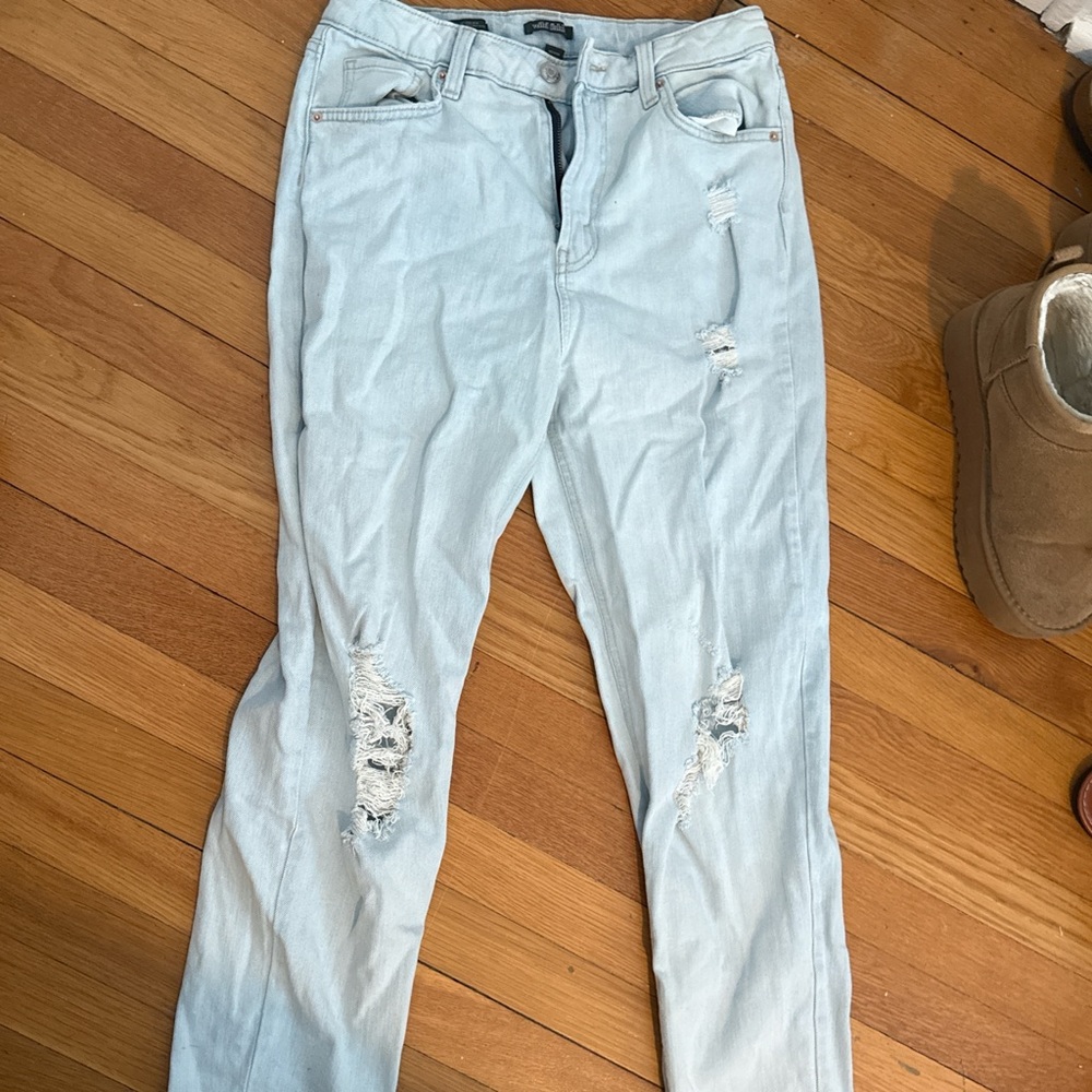 Light Blue Distressed Women Jeans